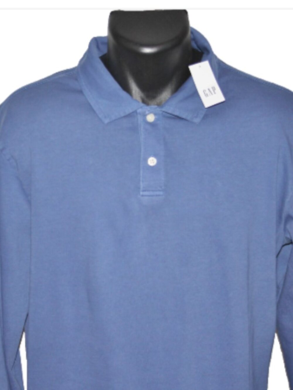 New with Tags, Gap 100% Cotton Long Sleeve Polo, Large, Royal Blue